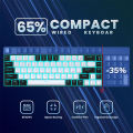 V800 Mechanical Gaming Keyboard LED Backlit Compact 68 Keys Mini Wired Office Keyboard For Laptop PC Gamer.