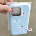 Cartoon Simple Bow Cute Bow Knot English Trendy Brand Case Compatible for IPhone 11 14 16 12 15 13 Pro Max 16 14 15 Plus 16Plus Candy Color Luxury Skin Feel Leather Texture Case. 