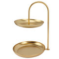 Iron Dessert Plate Rack Fruit Stand Round 2 Tier Snack Cupcake Display Holder for Party Wedding Birthday Home Decoration.