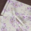 10MRetro Style Blooming Purple Flower Self Adhesive Wallpaper Floral Peel and Stick Wallpaper Funitures Cabinet Contact Paper. 