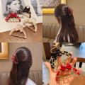 Korean tassel hairpin, pearl pendant, shark clip on the back of the head, internet celebrity fishtail hairpin, mesh bow tie clip for women.