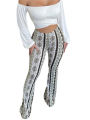 Frauen Boho Flare Pants Ethnic Tribal Print Bell Bottom Yoga Palazzo Hose.