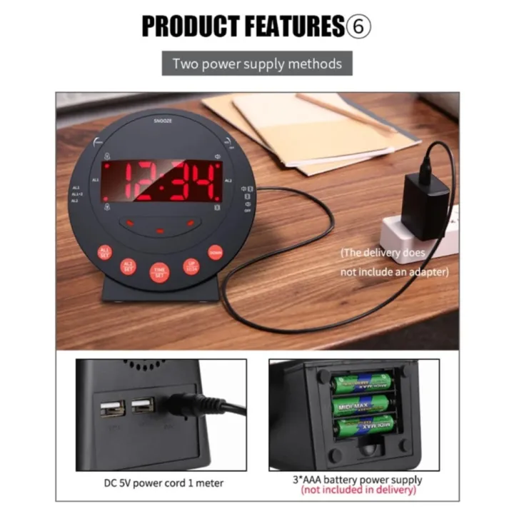 Super%20Loud%20Alarm%20Clock%20High%20Volume%20Digital%20Large%20Display%20Bed%20Shaker%20Bedroom%20Clock%20USB%20Charging%20LED%20Display%20for%20Heavy%20Sleepers%20Home%20Use%20Wake-up%20Aid%20%20Management%20Auditory%20Impaired%20-%20Image%208