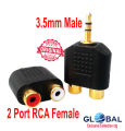 Dual Rca Female (1 Piece) Jack 3.5Mm Mail To Adapter Connector. 