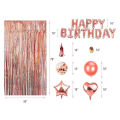 Migeet 40PCS Rose Gold Birthday Party Decorations Set Boys Girls Women Birthday Party Supplies Reusable Happy Birthday Sequin Heart Balloons Tassel Door Curtain for Baby Birthday Party Decorations. 