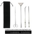 Water Grass Scissors Set Four Pieces Fish Tank Cleaning Tool Stainless Steel Wave Clippers Straight Shears Tweezers Sandscraper.