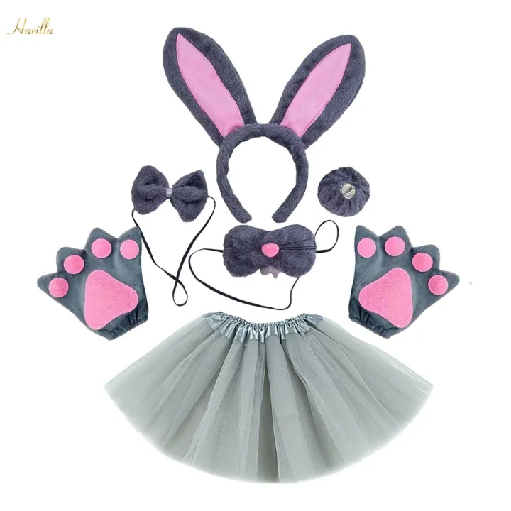 Bunny%20Costume%20Set%20Cosplay%20Nose%20Modern%20for%20Stage%20Shows%20Easter%20Themed%20Parties%20Gray%206pcs%20-%20Image%205