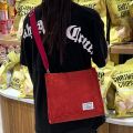 Corduroy ladies handbags new trend single shoulder bag solid color buckle messenger bag small square bag Christmas Gift.