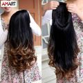 Blackhair Big Wave Human Hair Wigs Long Curly Wavy Full Hair Wigs Heat Resistant Gradient Color Beauty Style for Women.