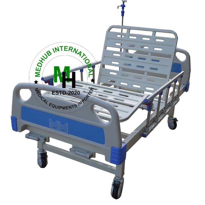 ABS%20Two%20(02)%20Function%20Manual%20Hospital%20Bed%20with%20Mattress%20and%20IV%20pole%20(China)%20-%20Image%204