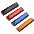 24 Hole Harmonica Key of C Mouth Metal Organ for Beginners multicolor 1 pcs.
