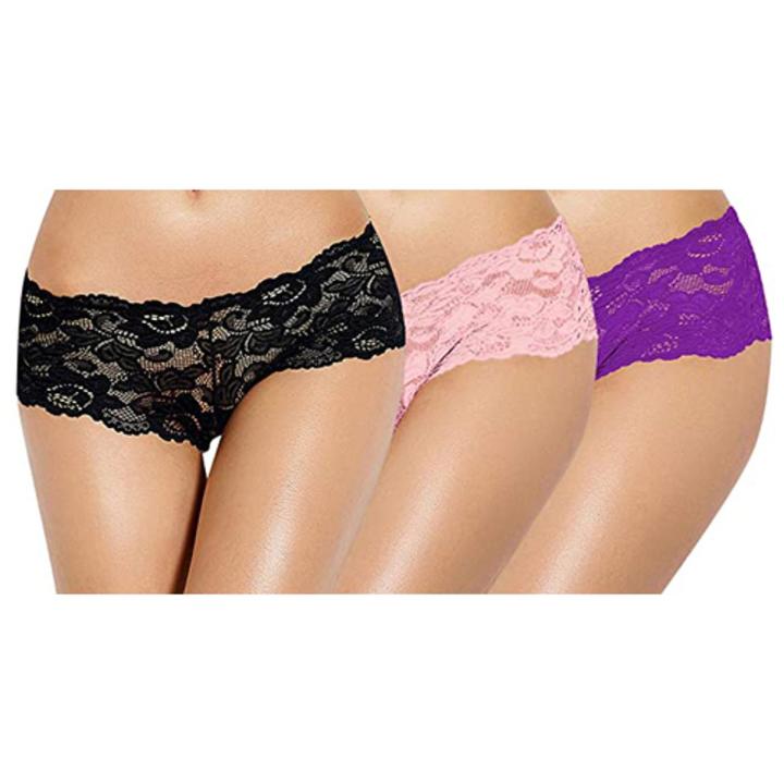 (3Pieces) Comfortable Ladies/Womens Stylish Underwear Seamless Lace/Net Panty. - Panty For Women