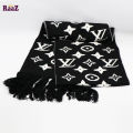 Black And White Woolen Scarf, Soft Muffler Stylish Fashion Scarf For Men And Women. 