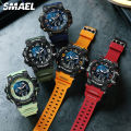 SMAEL Dual Time Digital Watch For Men Fashion Sport Watches Waterproof Chronograph Electronic Wristwatch Auto Date Alarm 8049. 