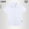 Children's white shirts, boys and girls' white shirts, lace long sleeve shirts, British College school uniforms, performance uniforms. 