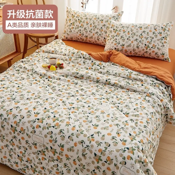 Internet%20Celebrity%20Four-Piece%20Set%20Summer%20Blanket2023New%20Single%20Dormitory%20Airable%20Cover%20Cute%20Summer%20Cover%20Thin%20Duvet%20Double%20-%20Image%206