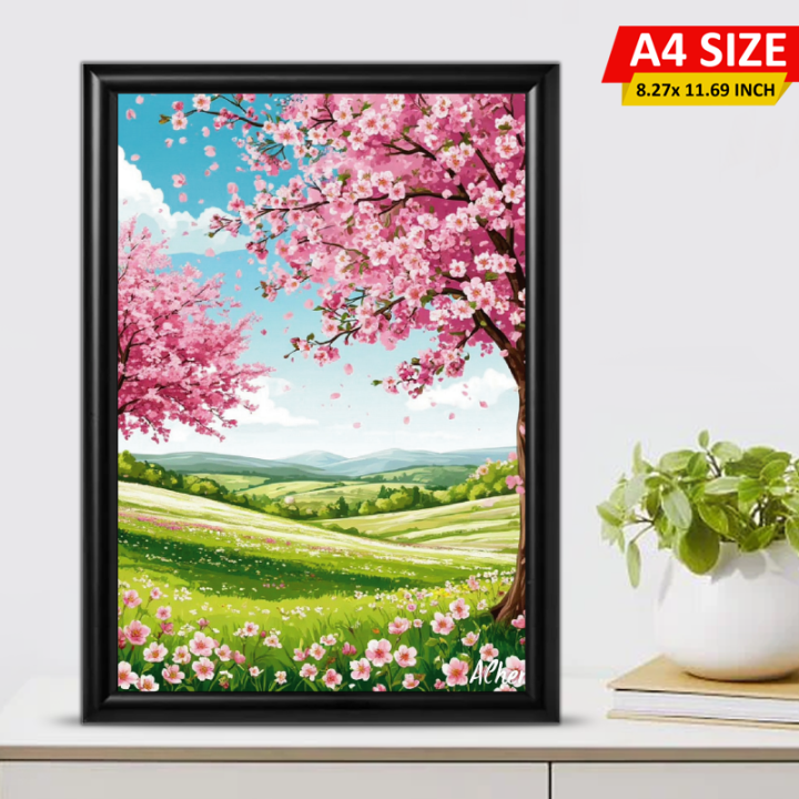 Sinary Frame Cherry Blossom Scenery Frame Home Decoration Frame For Wall Fiber Art ...