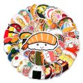 10/50pcs Delicious Food Stickers Cartoon Japanese Food Cute Sushi Stickers Decal Sticker for DIY Notebook Water Bottle Laptop.