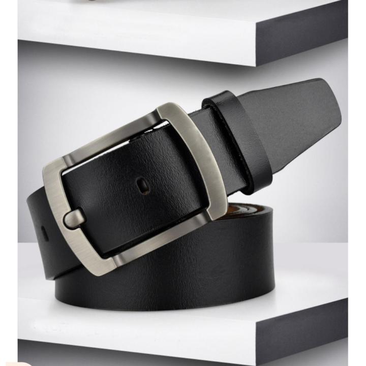 Casual Soft Leather Belt for Men - Black