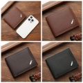 Men's Short Wallet Youth Fashion Thin Multi Card Large Capacity Business Soft PU Leather Mony Bag for Men. 