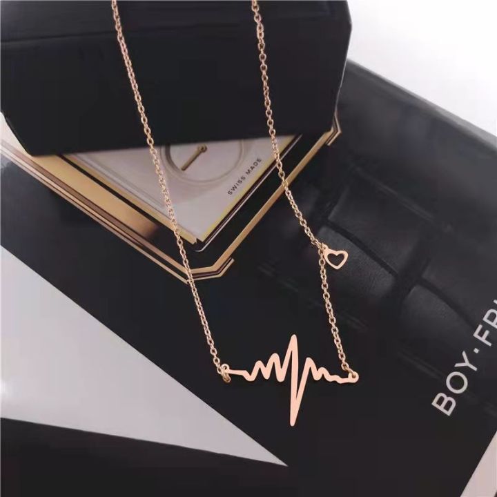 Delicate Heart Beat Necklace, ECG/EKG Bar Necklace, Love Necklace