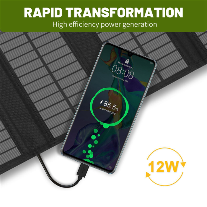 12W%20Foldable%20USB%20Solar%20Panel%20Cell%20Charger%20for%20Mobile%20Phone%20Hiking%20-%20Image%205