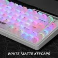 Milky White Keycap Frosted Fog Transparent Matte PC ABS 122Keys Cherry For 82/104 Mechanical Keyboard Thai Russian Korean keycap. 