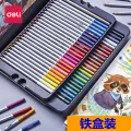 Deli 6568 color lead color pencil iron box 72 Color. 