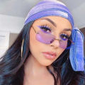 Square small frame ocean lens sunglasses metal rimless trendy sunglasses glasses.