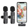 K9 Type C Duel Wireless Lavalier Microphone Noise Reduction Outdoor Live Broadcast USB Lavalier Microphone For Mobile Phone. 