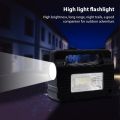 Portable Solar Generator with Solar Panel Radio BT Speaker Phone Charger Flashlight Power Station Built-in 3600mAh Rechargeable Battery for Outdoor Camping Emergency Illumination System with 3Pcs External Light Bulb. 