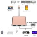 Type-c HUB USB C To HDMI-Compatible Splitter USB-C 3 IN 1 4K HDMI-Compatible USB 3.0 PD Fast Charging Smart Adapter For MacBook. 