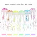 Artificial Swim Luminous Jellyfish Aquarium Decoration Silicone Odorless Plants Luminous Fish Tank Ornaments Landscape Supplies.