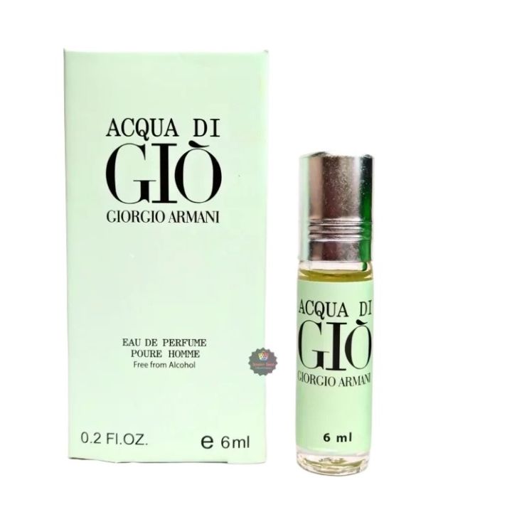 ACQUA DI GIO Concentrated Perfume Oil Long Lasting Non-alcoholic Fragrance - 6ml Attar