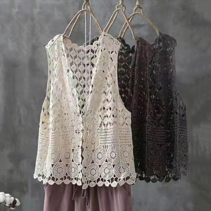 Knitted%20Hollow%20Vest%20Retro%20Knitted%20Crochet%20Sleeveless%20Women's%20Summer%20Vest%20Stylish%20Open%20Stitch%20Cardigan%20for%20Daily%20Outwear%20Loose%20-%20Image%202