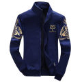 Navy Blue Cotton Full Sleeve Jacket For Men.