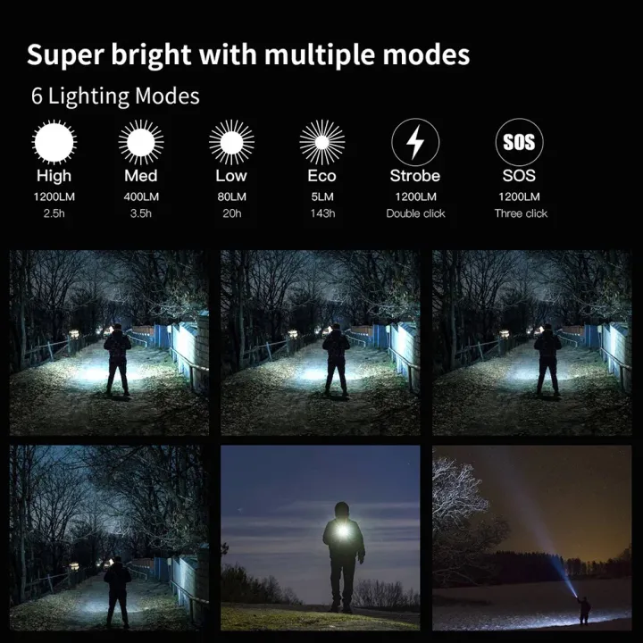 Wuben%20C3%20type-C%20rechargeable%20LED%20flashlight%20high-powerful%20Troch%20light%201200lm%20with%20battery%20Waterproof%20camping%20lantern%20-%20Image%205