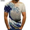 2023 Brand Surf T shirt Men Waves Tshirt Printed Ocean Shirt Print Sail Anime Clothes Mens Clothing T shirts Printed Style Tops.