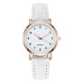 Luminous Watch For Women Simple Digital Retro Frosted Leather Fresh Casual Quartz Watches.