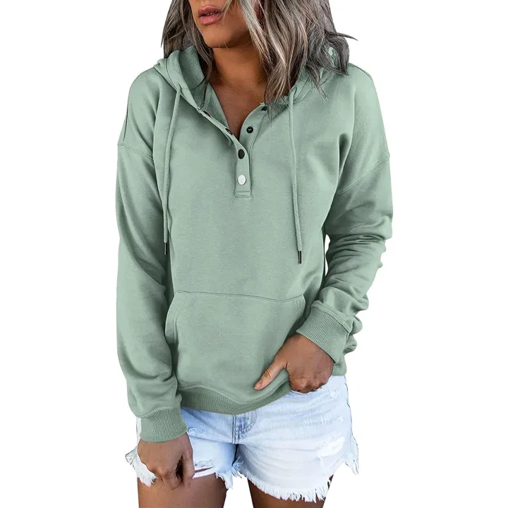 Fashion%20Women's%20Pullover%20Hoodies%20Tops%20Casual%20Solid%20Colors%20Button%20Down%20Long%20Sleeve%20Hooded%20Pocket%20Sweatshirts%20Sudaderas%20Mujer#35%20-%20Image%202