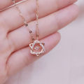 Star Point Titanium Steel Real Gold Electroplating Neckless for Women. 