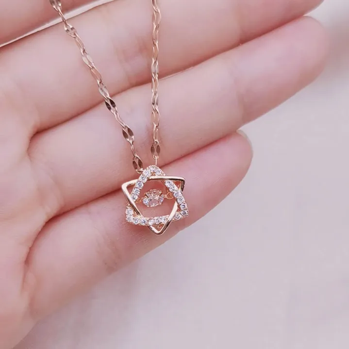 Star%20Point%20Titanium%20Steel%20Real%20Gold%20Electroplating%20Neckless%20for%20Women%20-%20Image%203
