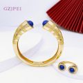 Bracelet Rings For Women Italy 18K Gold Plated Copper Bangle Vintage Jewelry Bride Wedding Party Accessories. 