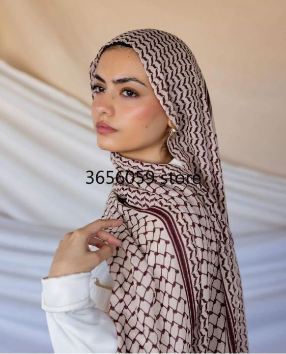 keffiyeh Scarf Hijab Printed Chiffon Muslim Women Hijabs Dubai Turkey Headscarf Arabic Turban Islamic Clothing Long Scarfs