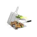 Premium Stainless Steel BBQ Grill Basket with Handle - Portable Grilling Basket for Outdoor/Indoor Grilling. 