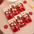 6Pcs Traditional Chinese Wedding Red Envelope Lucky Money Packets Blessing Red Packet Hongbao Wedding Gifts.