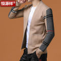 Hengyuanxiang New Spring and Autumn Knitted Cardigan Men's Middle-Aged round Neck Korean Style Casual Men's Clothing Sweater Coat.