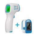 Pulse Oximeter Finger Blood Oxygen Sensor Saturation Monitor + Digital Forehead Thermometer Non-Contact Infrared Thermometer.
