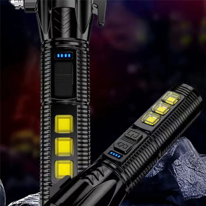 Multifunctional%20Strong%20Light%20Flashlight%20Car%20Safety%20Hammer%20USB%20Rechargeable%20Fire%20Emergency%20Signal%20Lamp%20-%20Image%203