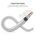 Headphone Splitter, Knitted 3.5mm Audio Splitter TRS 3-Pole Splitter Cable for Headphones Earphones Speakers -( White).